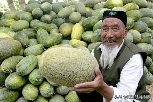 新疆老人吃哈密瓜的视频